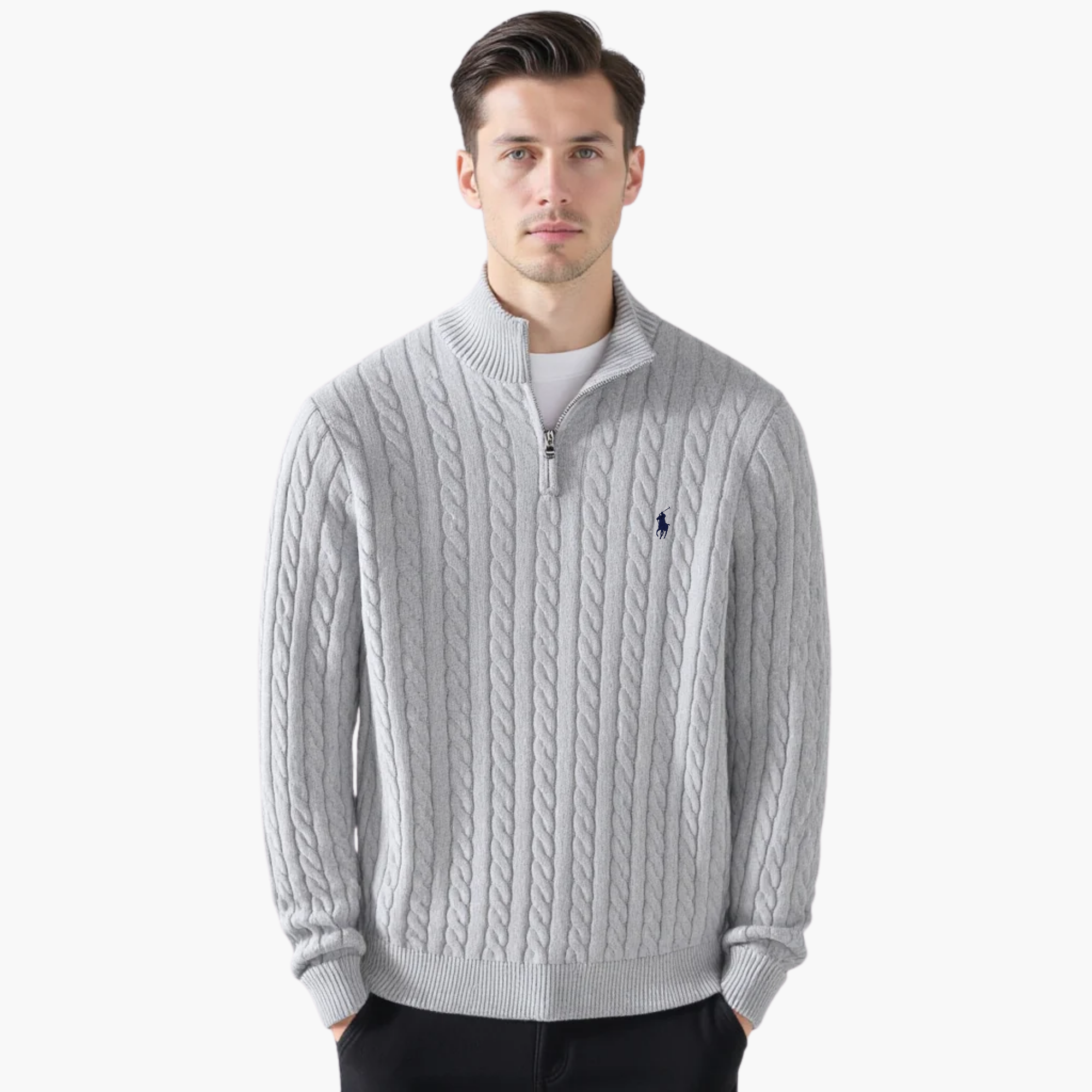 TAEBAEK Zipped Cable Sweater