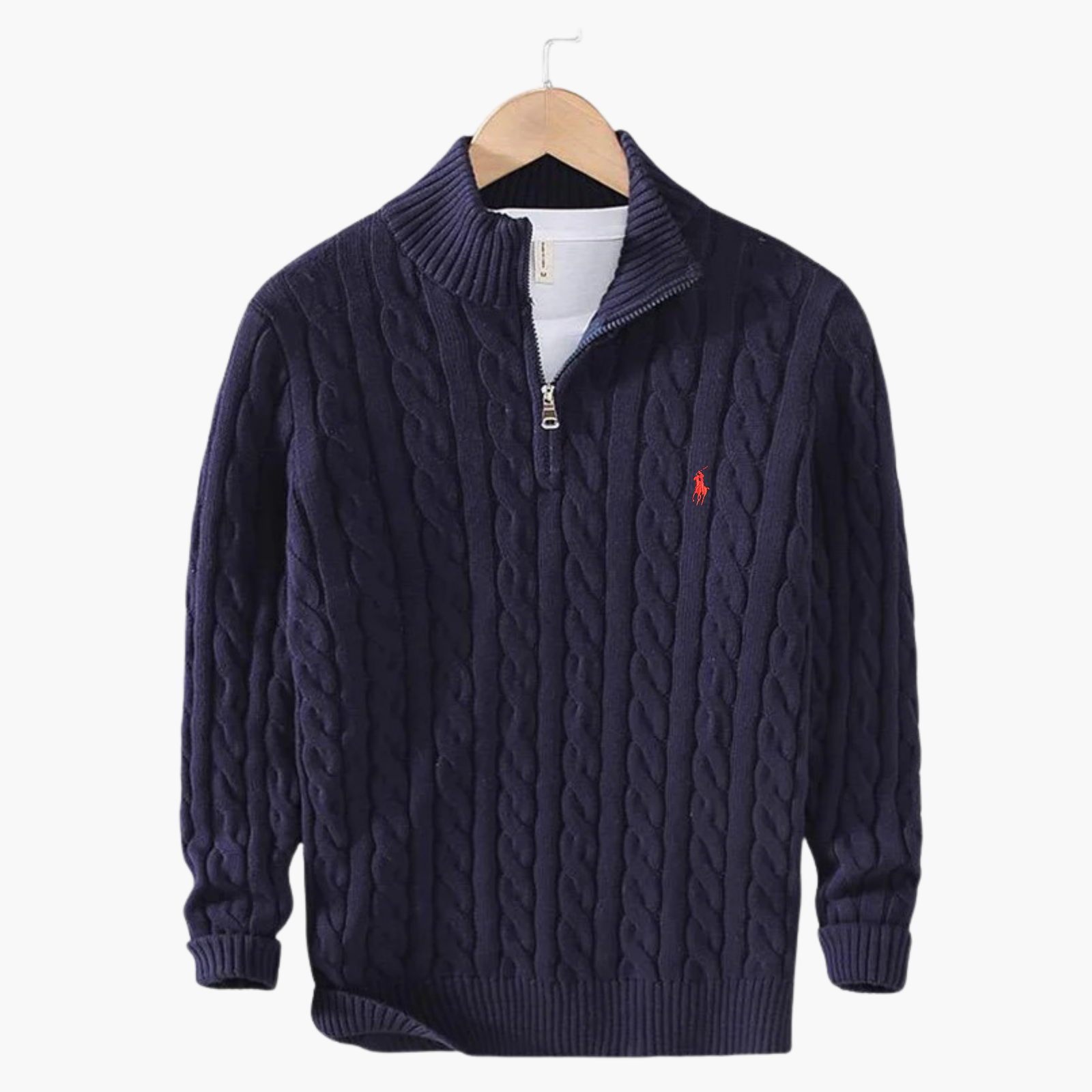 TAEBAEK Zipped Cable Sweater