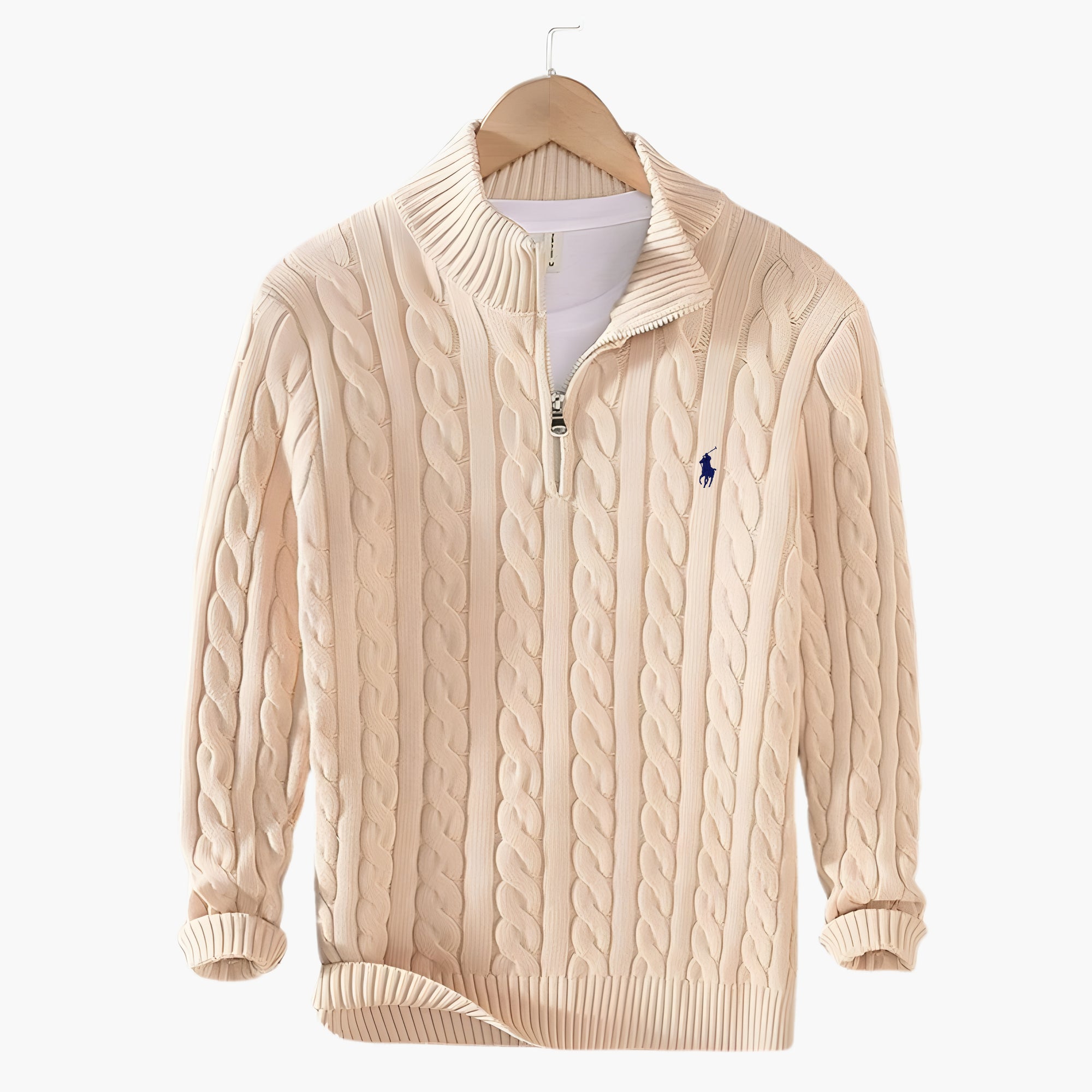 TAEBAEK Zipped Cable Sweater