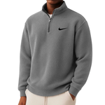Nike - Men's Loose Casual Waffle Stand Collar Half Zip Sweatshirt