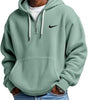 Men's Loose Waffle Half-Zip Hooded Sweatshirt