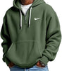 Men's Loose Waffle Half-Zip Hooded Sweatshirt