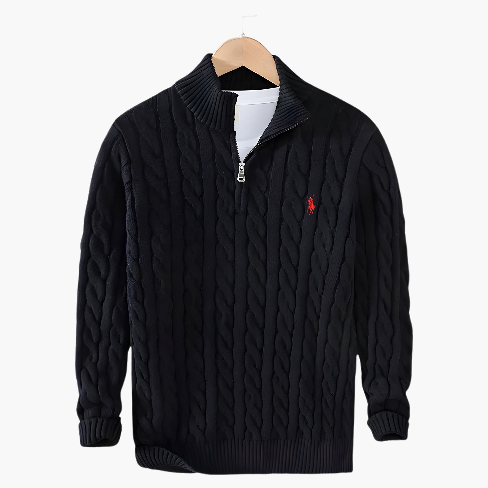 TAEBAEK Zipped Cable Sweater