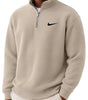 Men's Loose Casual Waffle Stand Collar Half Zip Sweatshirt