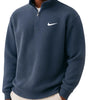 Men's Loose Casual Waffle Stand Collar Half Zip Sweatshirt