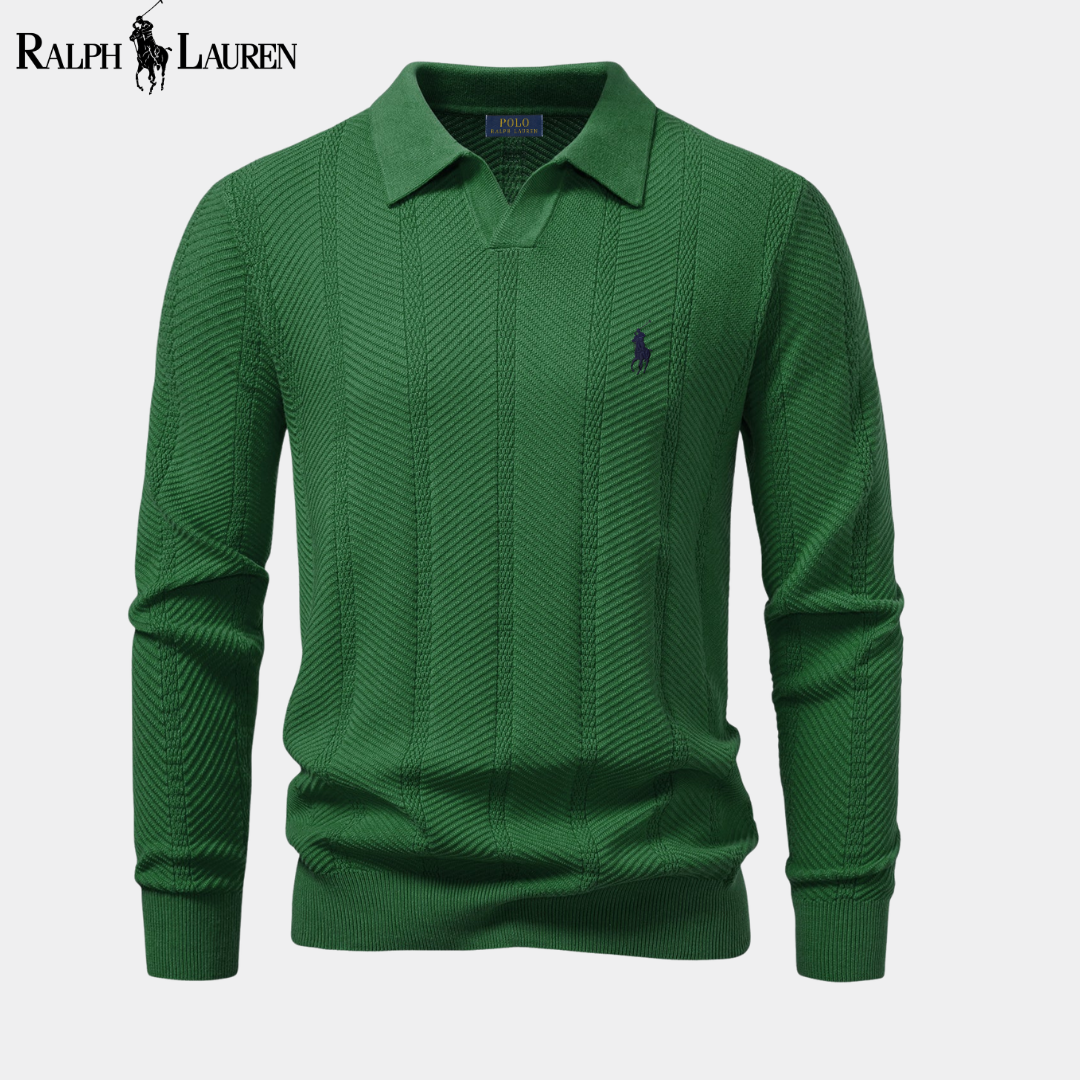 Ralph Lauren™ Long-Sleeve Knitted V-Neck Polo Sweater