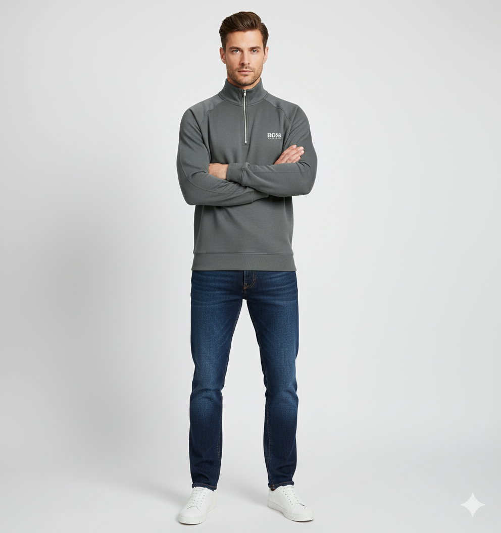 BОSS - Cotton Half-Zip Jumper