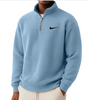 Nike - Men's Loose Casual Waffle Stand Collar Half Zip Sweatshirt
