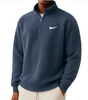 Nike - Men's Loose Casual Waffle Stand Collar Half Zip Sweatshirt