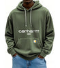 Men's Retro Washed Distressed Lace Up Solid Color Hoodie
