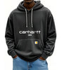 Men's Retro Washed Distressed Lace Up Solid Color Hoodie
