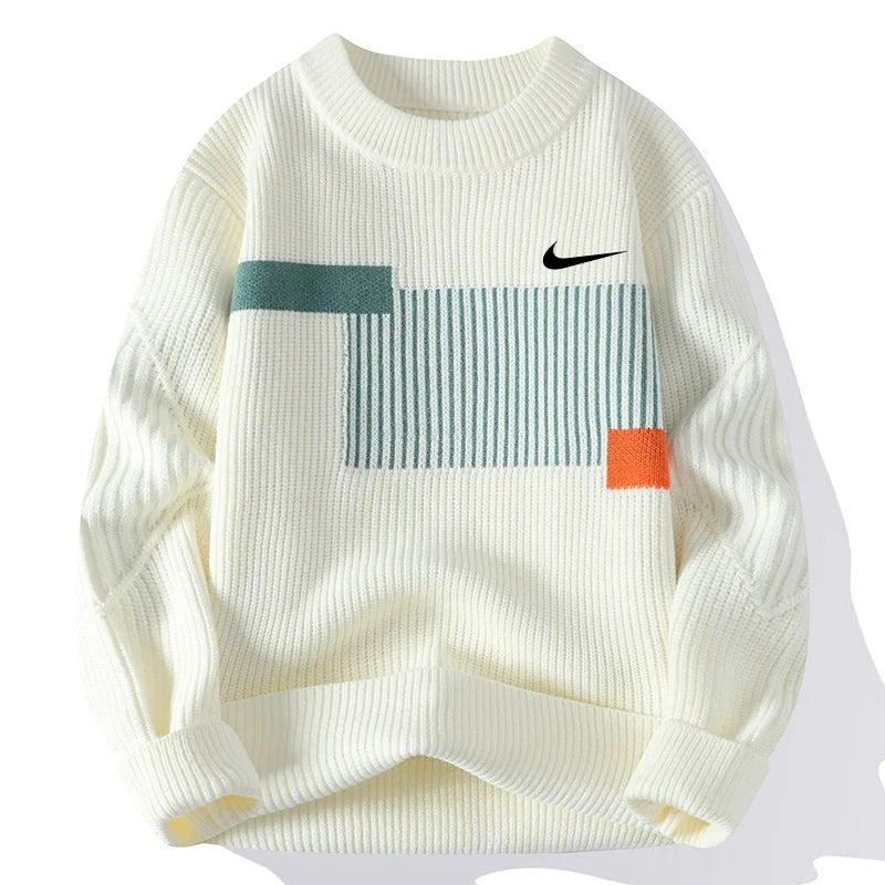 Men's New Versatile Colorblock Knitted Sweater